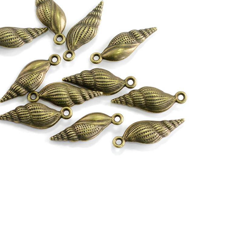 Metal pendant Shell bronze 1 pc.