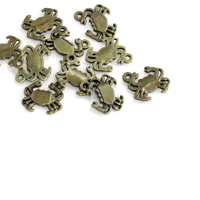 Metal pendant Crab bronze 1 pc.