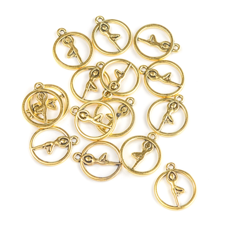 Ballerina metal pendant gold 1 pc.