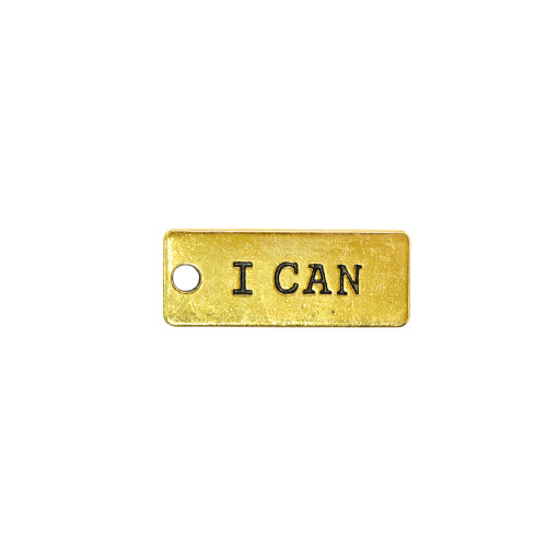 Metal pendant I can gold 1 pc.