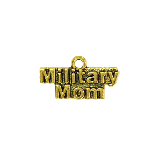 Металевий кулон Military Mom золотий 1 шт