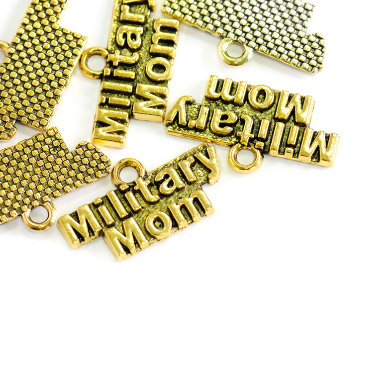 Military Mom metal pendant gold 1 pc.