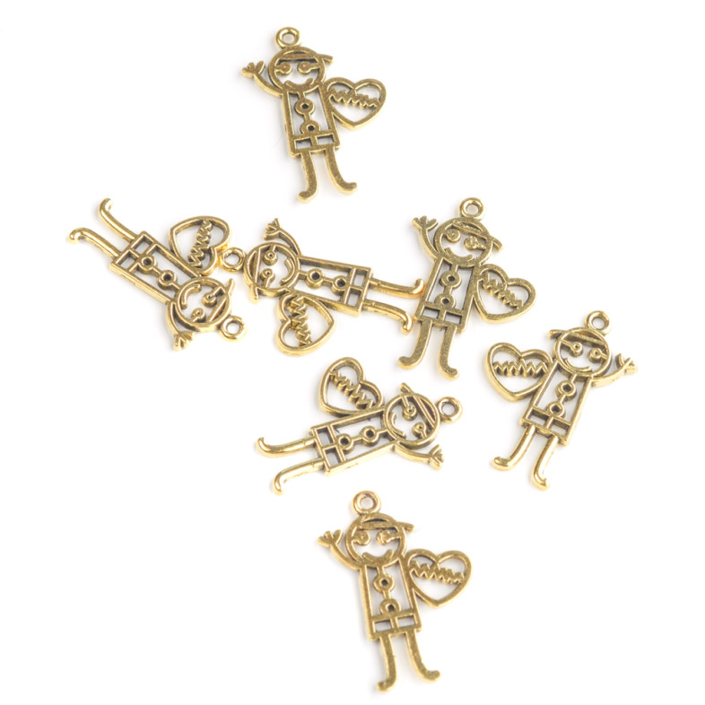 Metal pendant Boy gold 1 pc.
