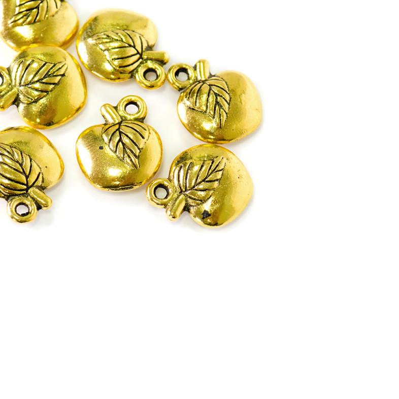 Metal pendant Apple gold 1 pc.