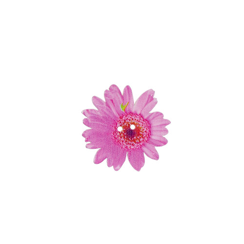 Wooden button Flower purple 1 pc.