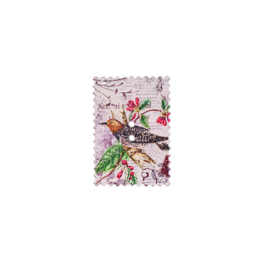 Wooden button Pheasant beige 1 pc.