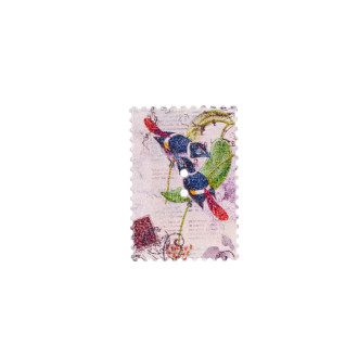 Wooden button Birds beige 1 pc.
