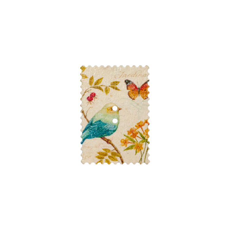 Wooden button Chick beige 1 pc.