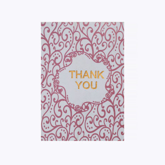 Pocztówka 90x65 mm Thank you różowy wzór 1 szt