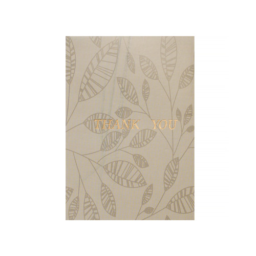 Postcard 90×65 mm Thank you Leaves beige 1 pc.