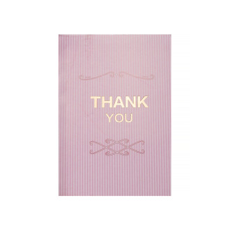 Pocztówka 90x65 mm Thank you różowy 1 szt