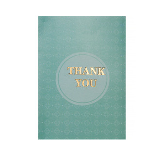 Pocztówka 90x65 mm koło Thank you turkusowy 1 szt