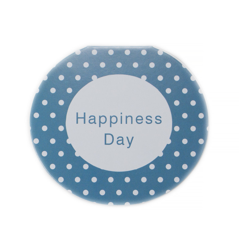 Листівка 63×70 мм Happiness Day синя в крапку 1 шт