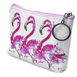 Cosmetic bag-keychain Flamingo 135×7×95 mm white 1 pc.