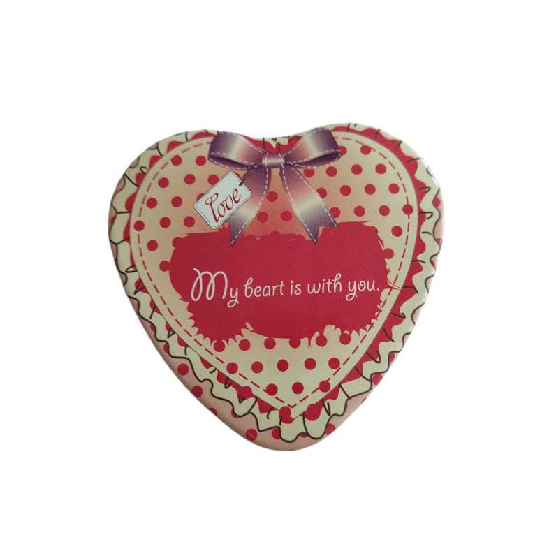 Металева коробка 70×70 мм Серце My heart is with you 1 шт
