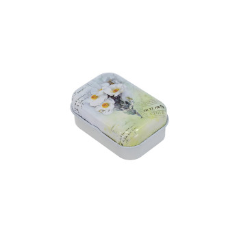 Pudełko metalowe 60x40 mm Biały mak 1 szt