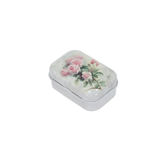 Metal box 60×40 mm Pink peonies 1 pc.