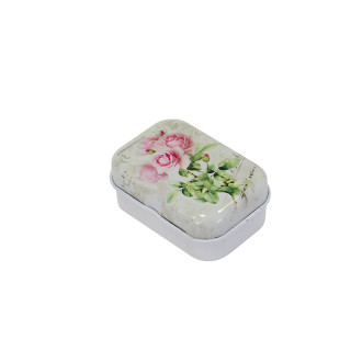 Metal box 60×40 mm Pink roses 1 pc.