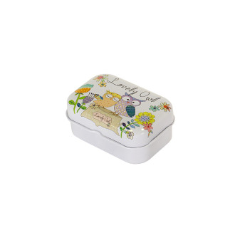 Metal box 60×40 mm Cute owl 1 pc.