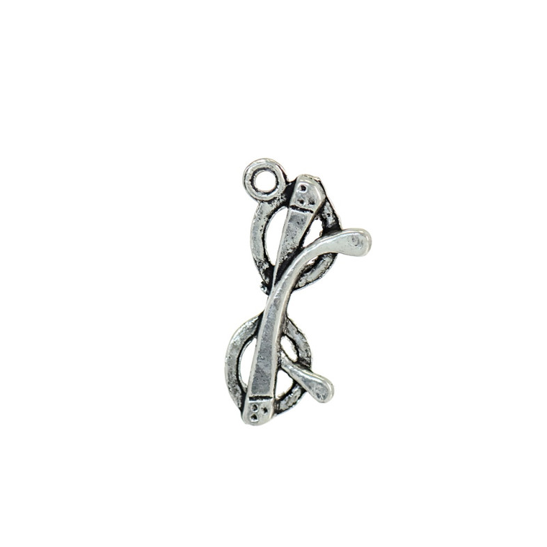 Metal pendant Glasses cupronickel 1 pc