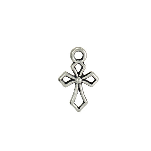 Metalowy wisiorek Krzyż w kolorze melchioru 1 szt