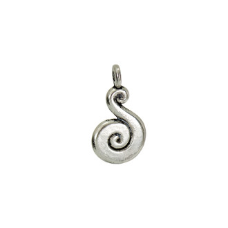 Metalowy wisiorek 19 mm Spirala w kolorze melchioru 1 szt
