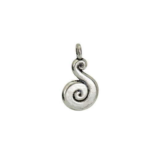 Metal pendant 19 mm Cupronickel spiral 1 pc.