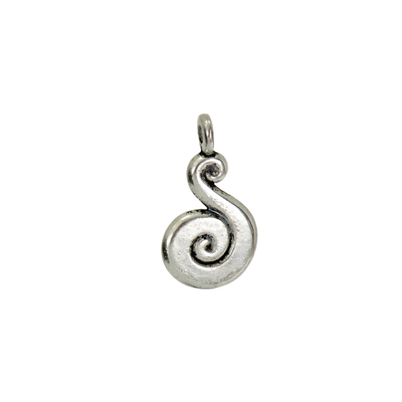Metalowy wisiorek 19 mm Spirala w kolorze melchioru 1 szt