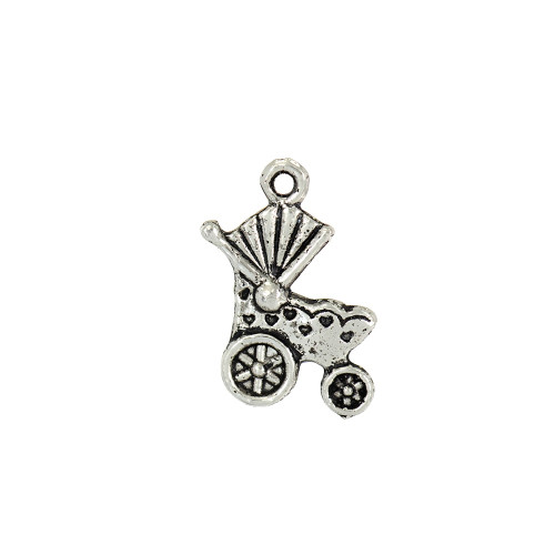 Metal pendant Baby stroller cupronickel 1 pc.
