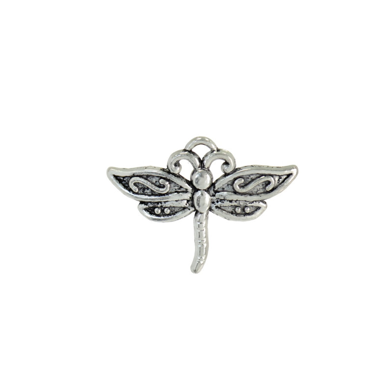 Metal pendant Dragonfly cupronickel 1 pc