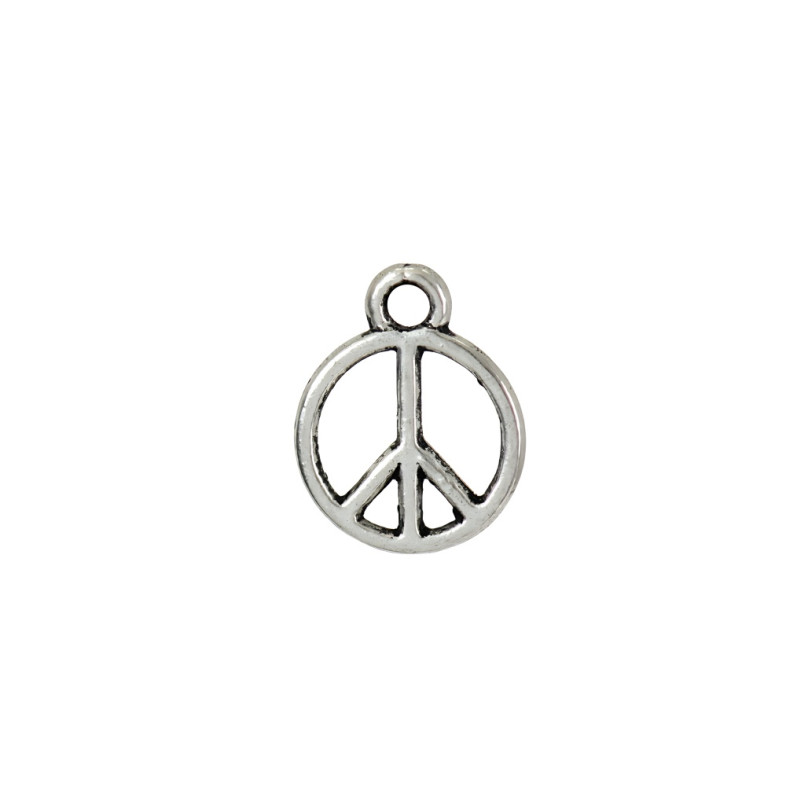 Metal pendant Peace Sign cupronickel 1 pc.