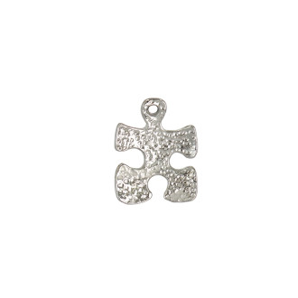 Metalowy wisiorek Puzzle w kolorze melchioru 1 szt