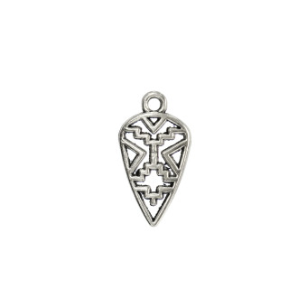 Metalowy wisiorek Tarcza w kolorze melchioru 1 szt