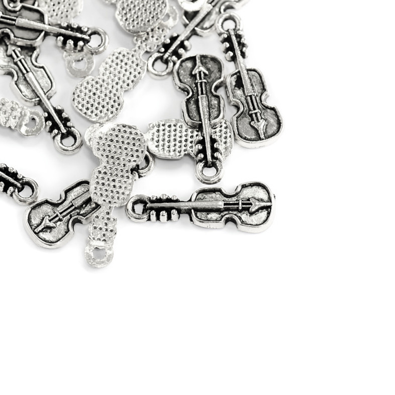 Metal pendant Violin cupronickel 1 pc