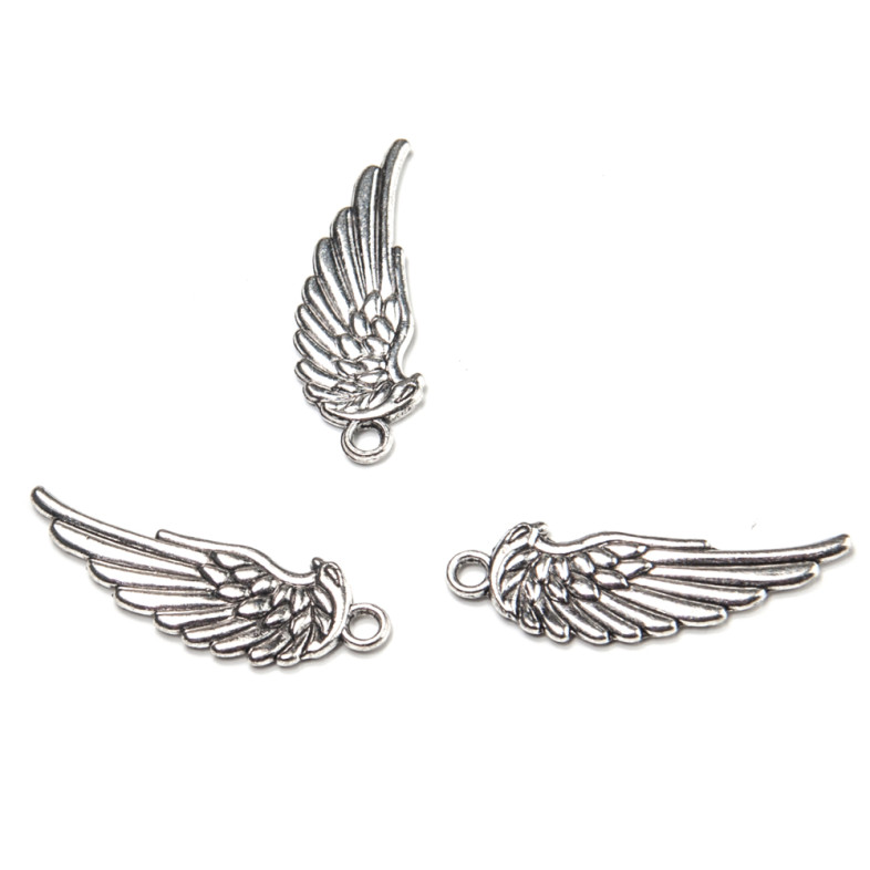 Metal pendant Wing cupronickel 1 pc