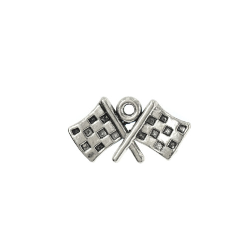 Metal pendant Racing flags cupronickel 1 pc.