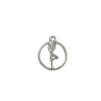 Metalowy wisiorek Balerina w kolorze melchioru 1 szt