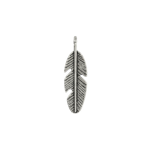 Metal pendant Feathers cupronickel 1 pc