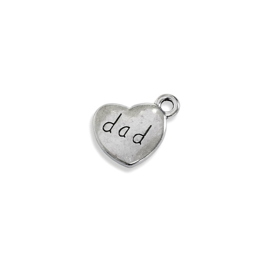 Metal pendant Heart Dad cupronickel 1 pc.