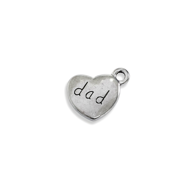 Metal pendant Heart Dad cupronickel 1 pc.