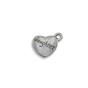Metal pendant Heart Daudhter cupronickel 1 pc.