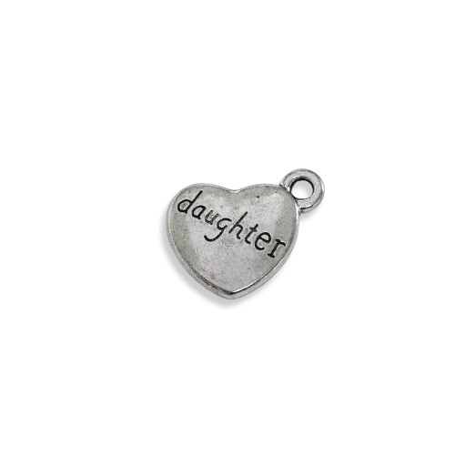 Metal pendant Heart Daudhter cupronickel 1 pc.