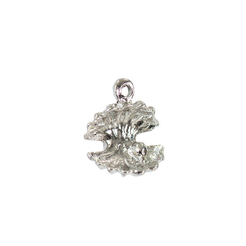 Metal pendant Shell with pearl cupronickel 1 pc