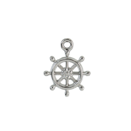 Metal pendant Steering wheel cupronickel 1 pc