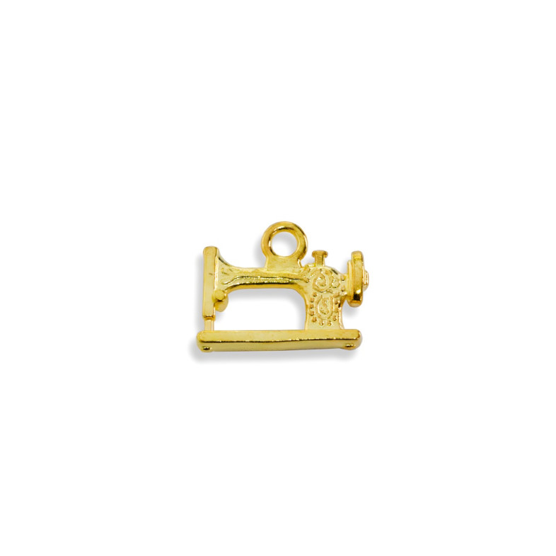 Metal pendant Sewing machine gold 1 pc.