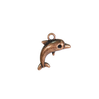 Metalowy wisiorek Delfin w kolorze miedzianym 1 szt