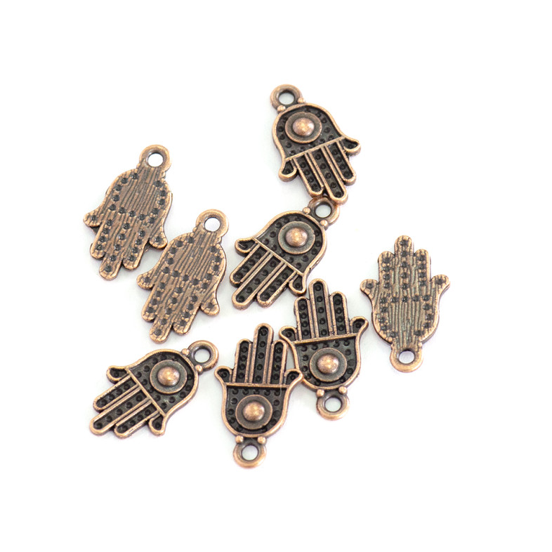 Metal pendant 20 mm Palm, copper 1 pc.