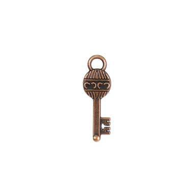 Metal pendant 25 mm Copper key 1 pc.