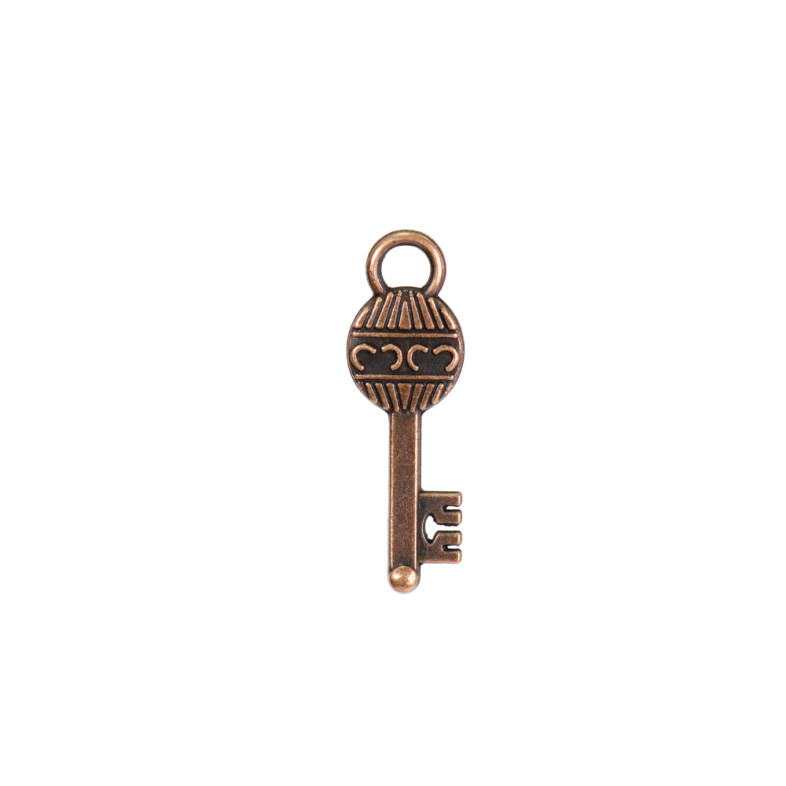 Metal pendant 25 mm Copper key 1 pc.