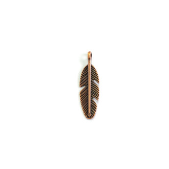Metal pendant Feathers copper 1 pc